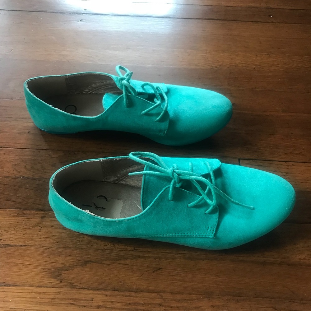 Bakers suede oxford shoe lace up green teal 6 1/2 - Picture 3 of 7